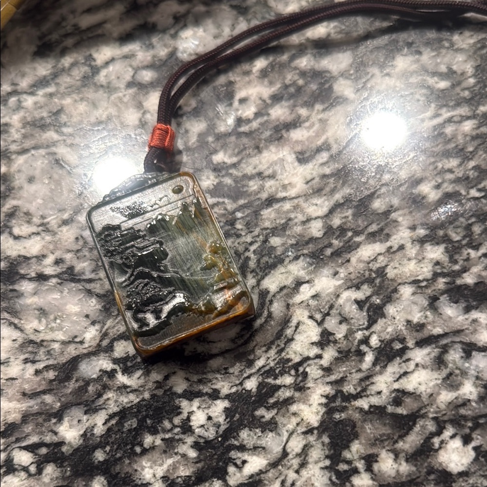 Jade Landscape Pendant Necklace